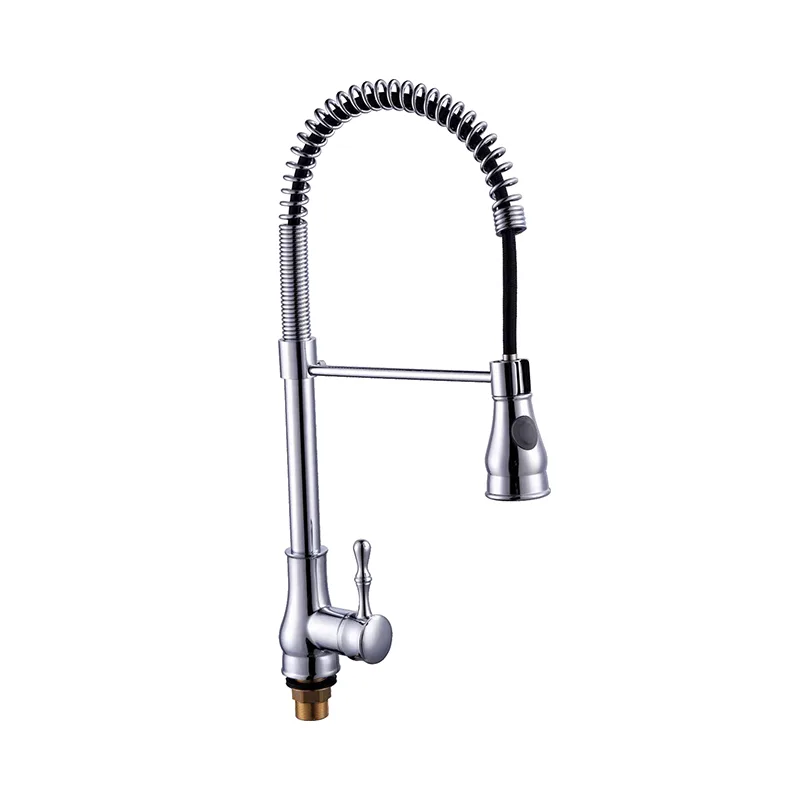 Grifo de cocina clásica giratoria de primavera cromada