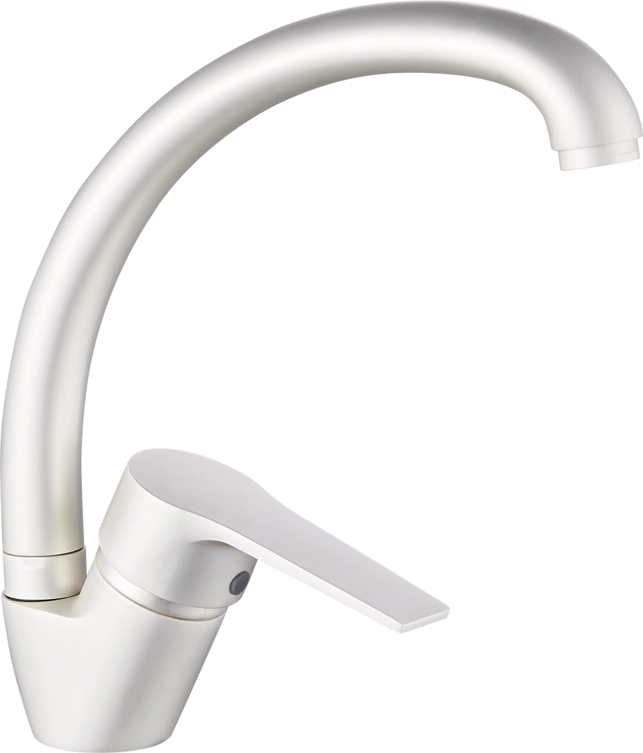 Grifo de cocina comercial blanco mate