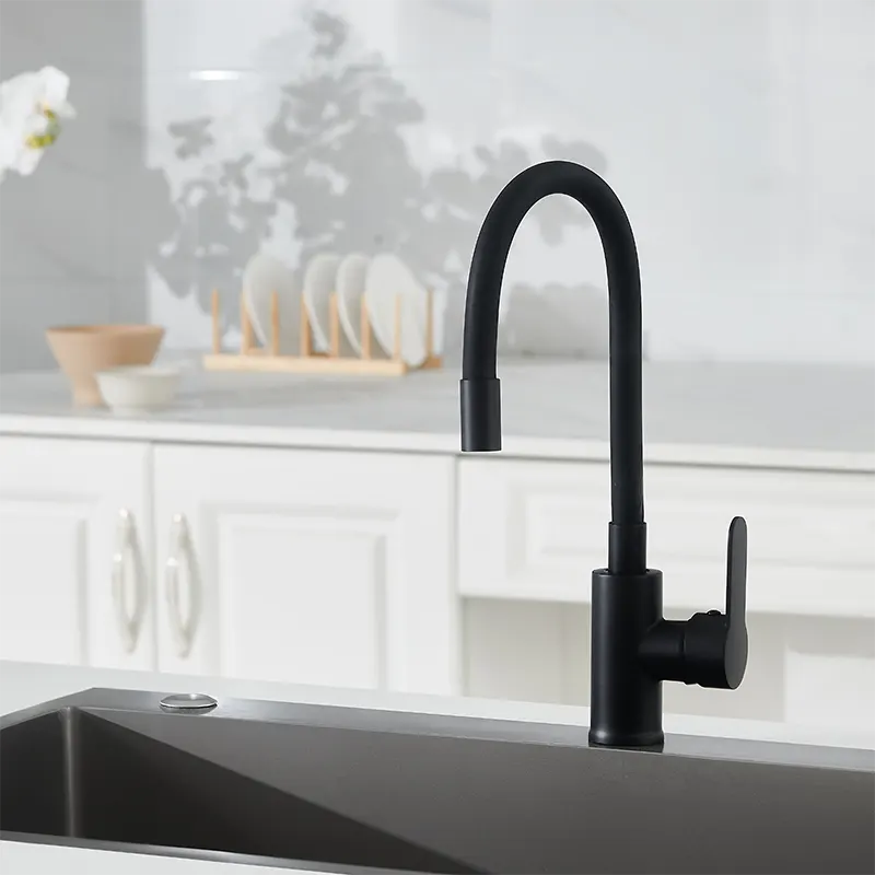 Grifo de cocina negra multi direccional